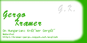 gergo kramer business card